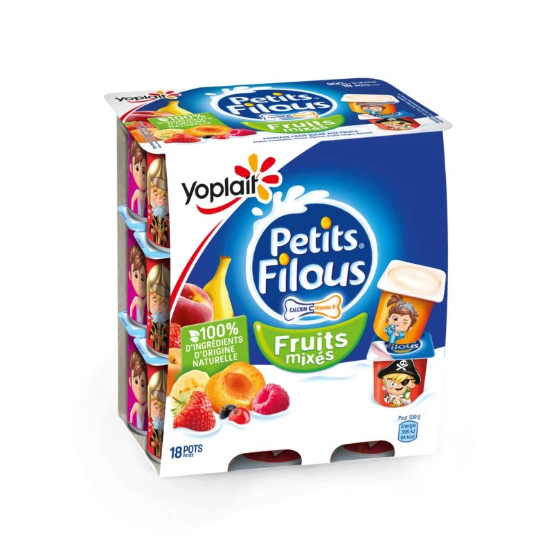 Йогурт Petits Filous со смесью фруктов 18 баночек - YOPLAIT