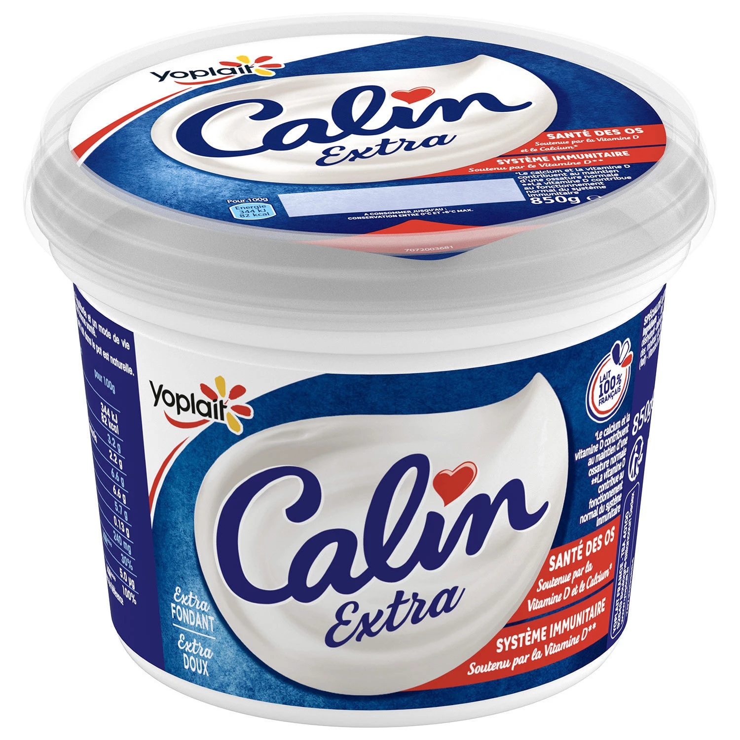 Phô mai trắng tự nhiên với sữa ít béo 850g - Calin