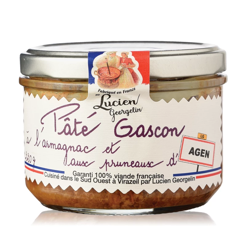 Gascon Pâté với Armagnac và Agen Prunes 220g - LUCIEN GEORGELIN