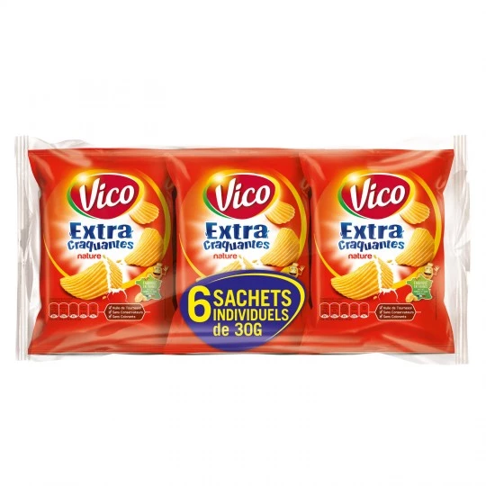 Chips Extra crCaquantes Natuur, 6x30g - VICO