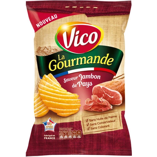 لا جورماند رقائق البطاطس، نكهة لحم الخنزير، 120 جرام - VICO