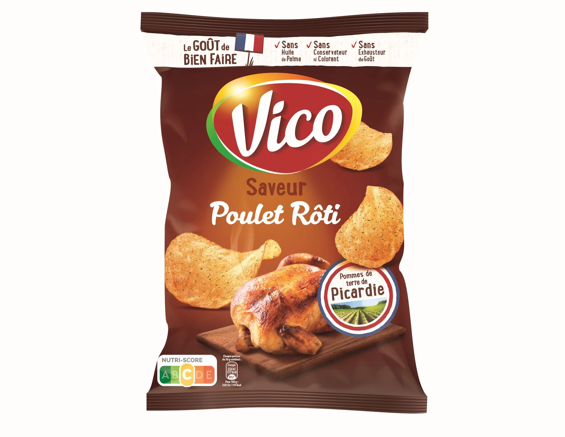 Chips Lisse Poulet Roti, 125g - VICO