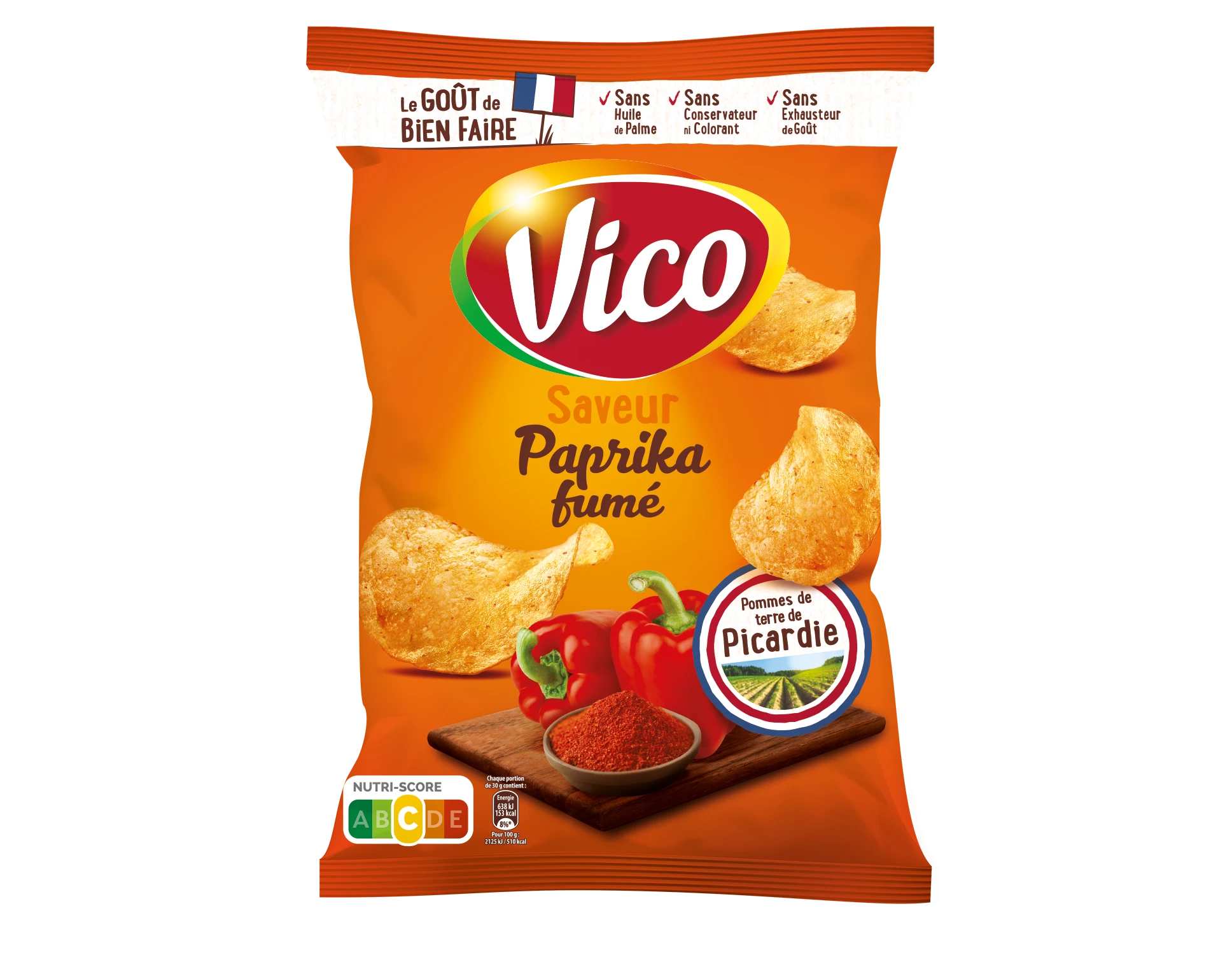 Chips Lisse Paprika, 125g - VICO