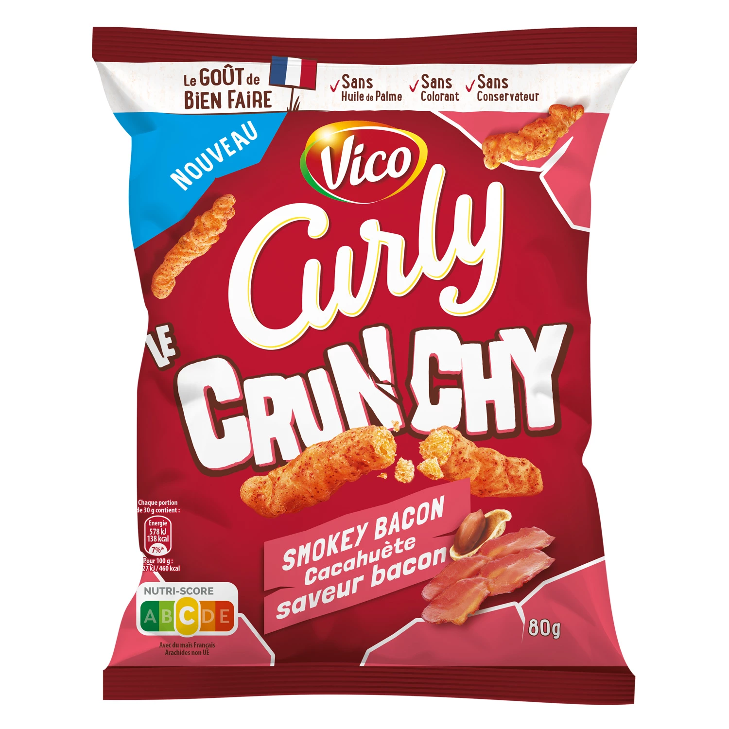 Curly Crunchy Smokey Bacon 80g