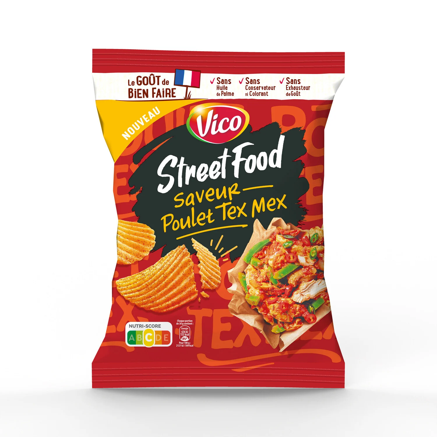 Chips Street Food Poulet Tex Mex 120g - Vico