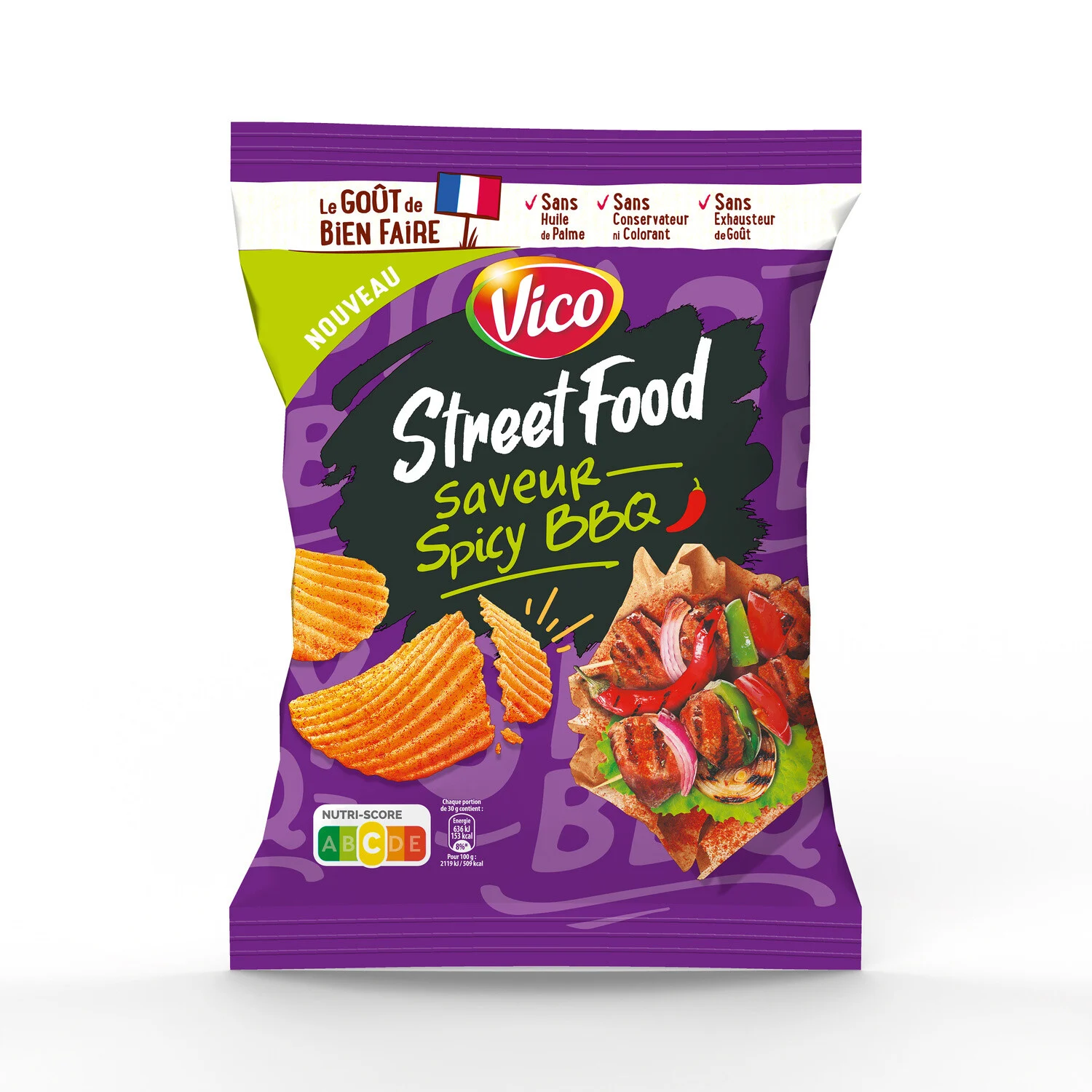 Chips Street Food Spicy Barbecue 120g - Vico