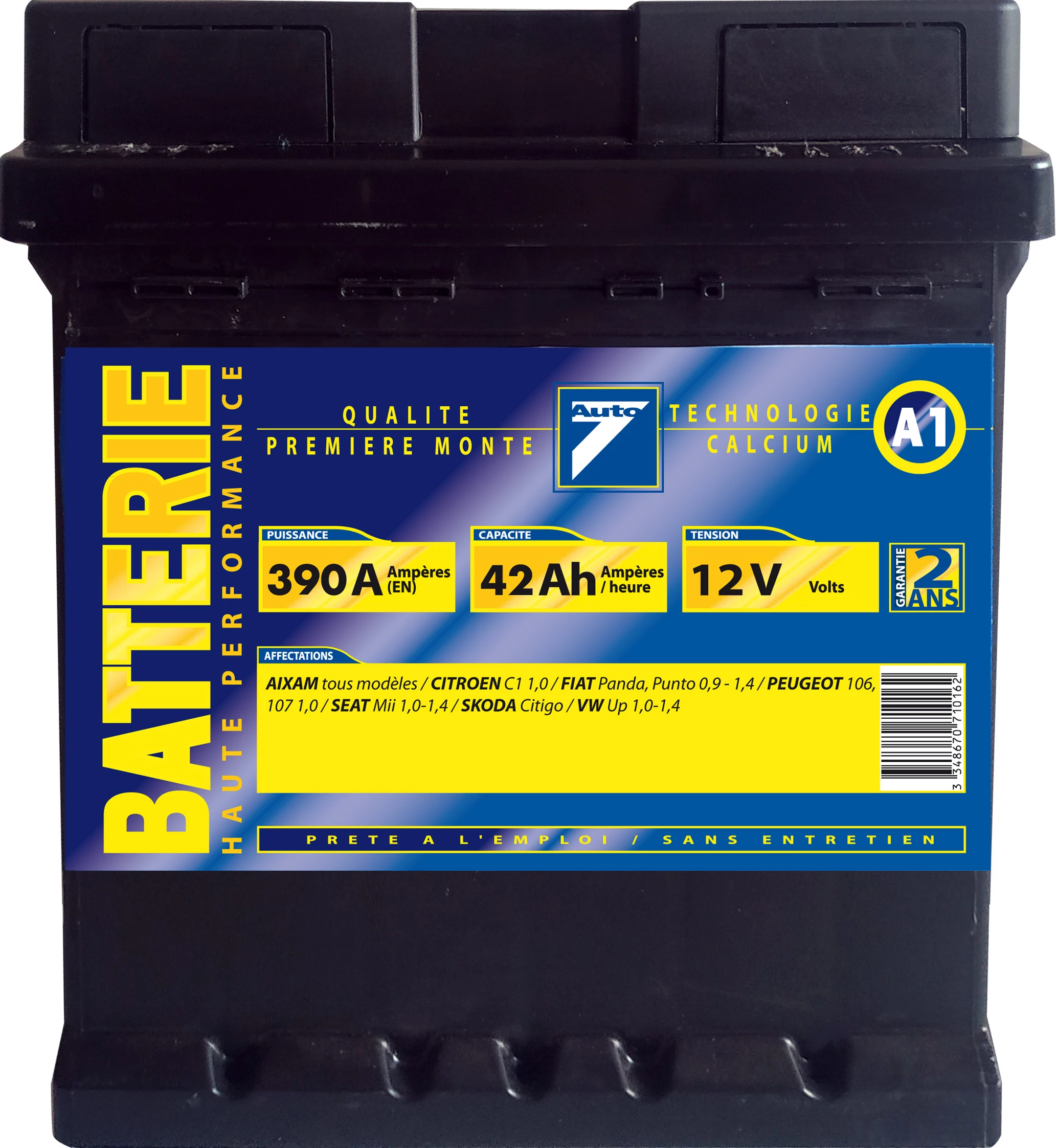 Batterie Auto7 12v 42ah 390a