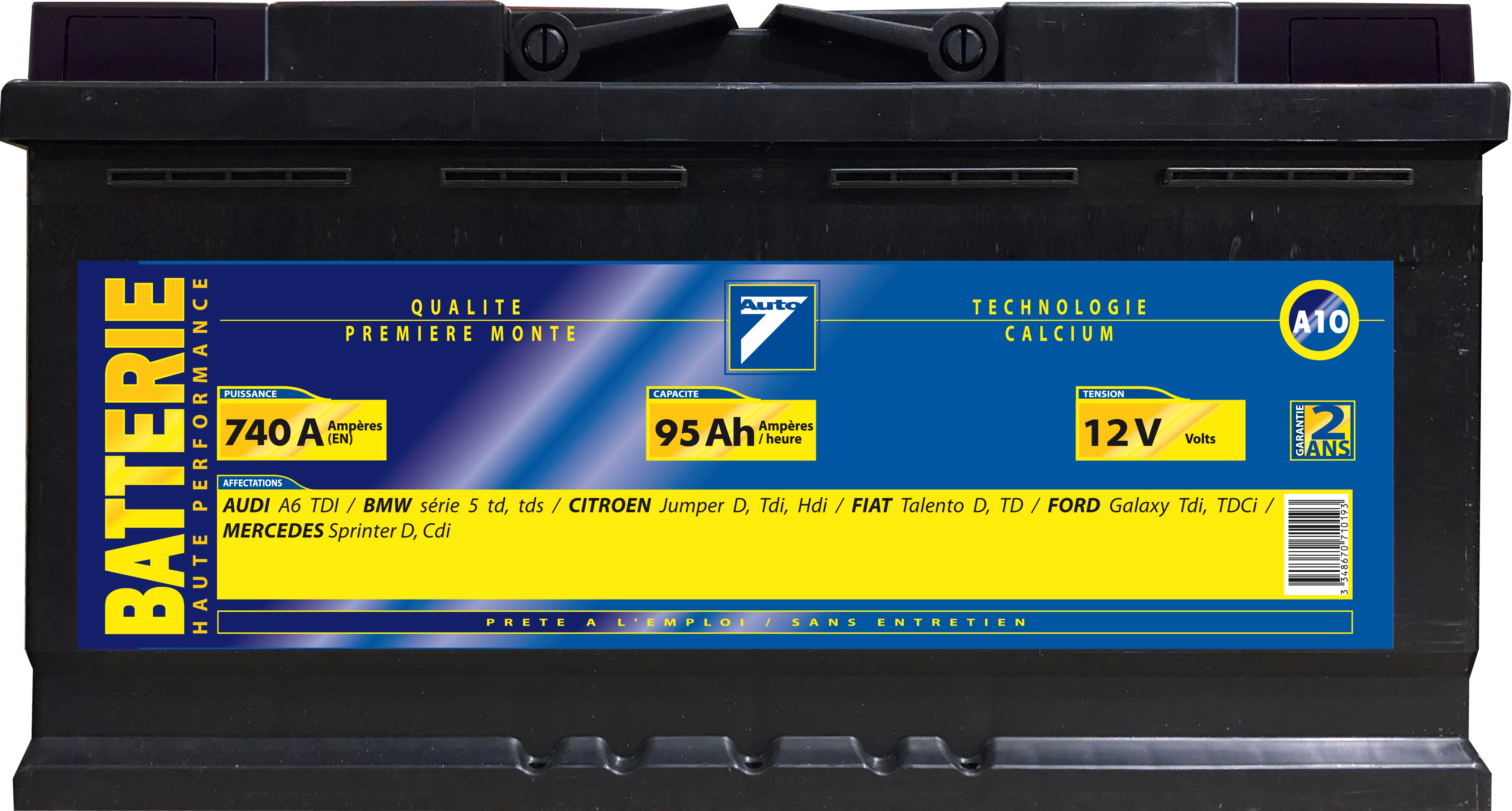 Batterie Auto7 12v 95ah 740a