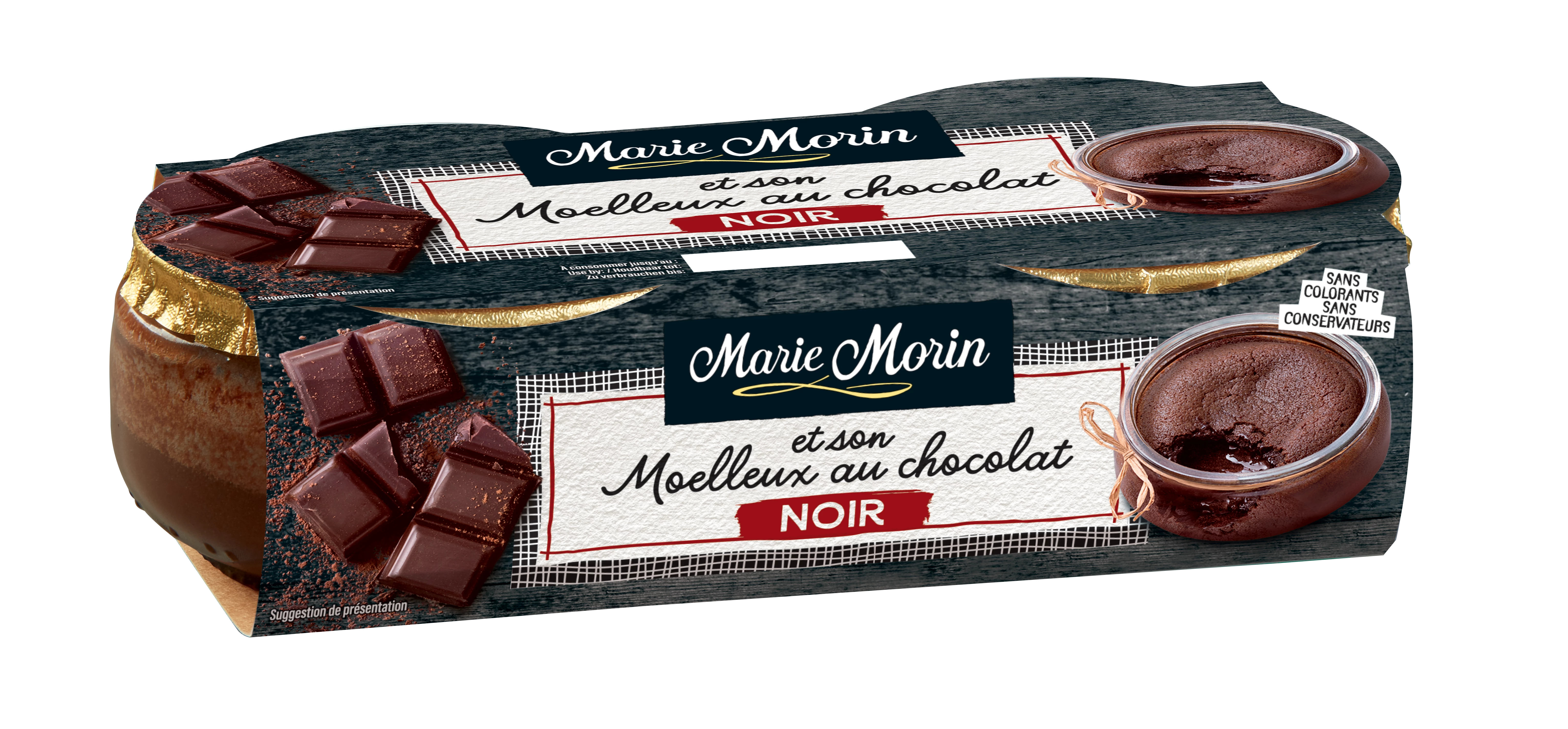 Moelleux au Chocolat Noir 2x120g - MARIE MORIN