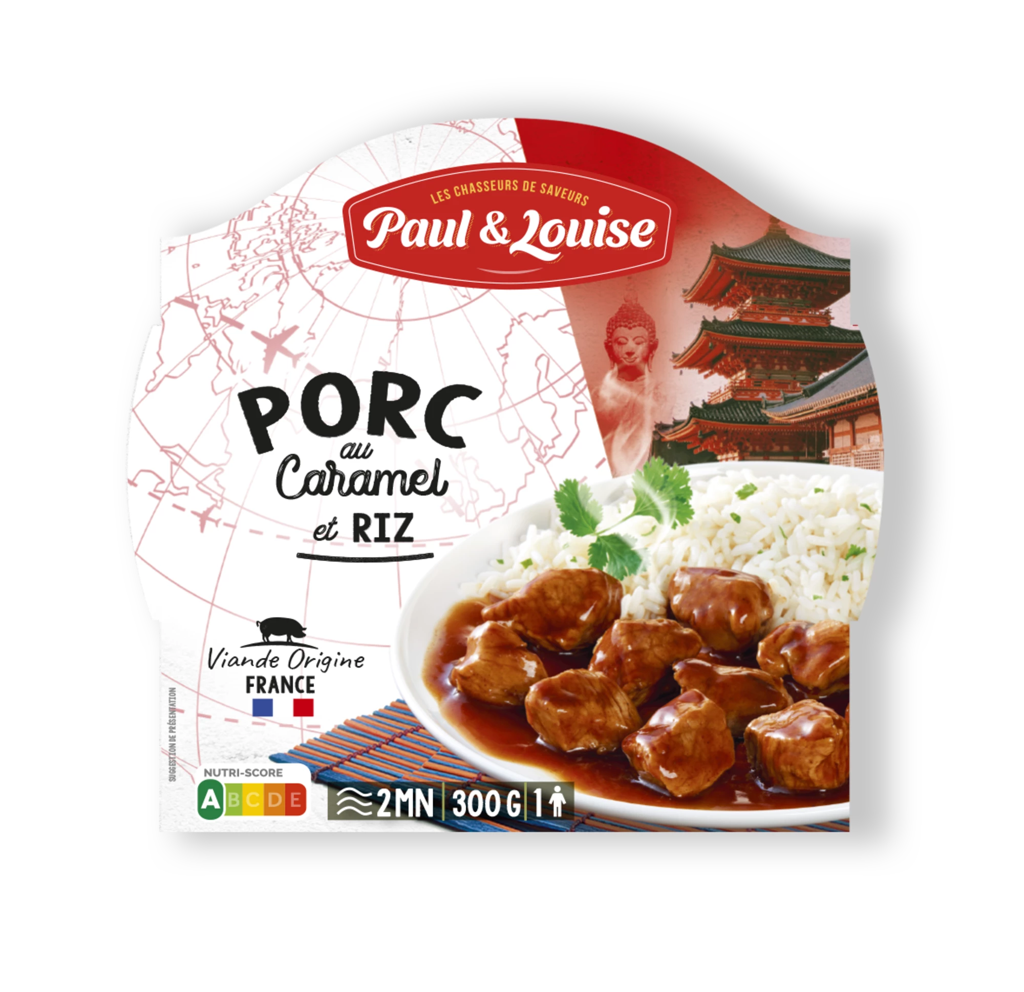 Porc au Caramel et Riz,  300g - PAUL & LOUISE