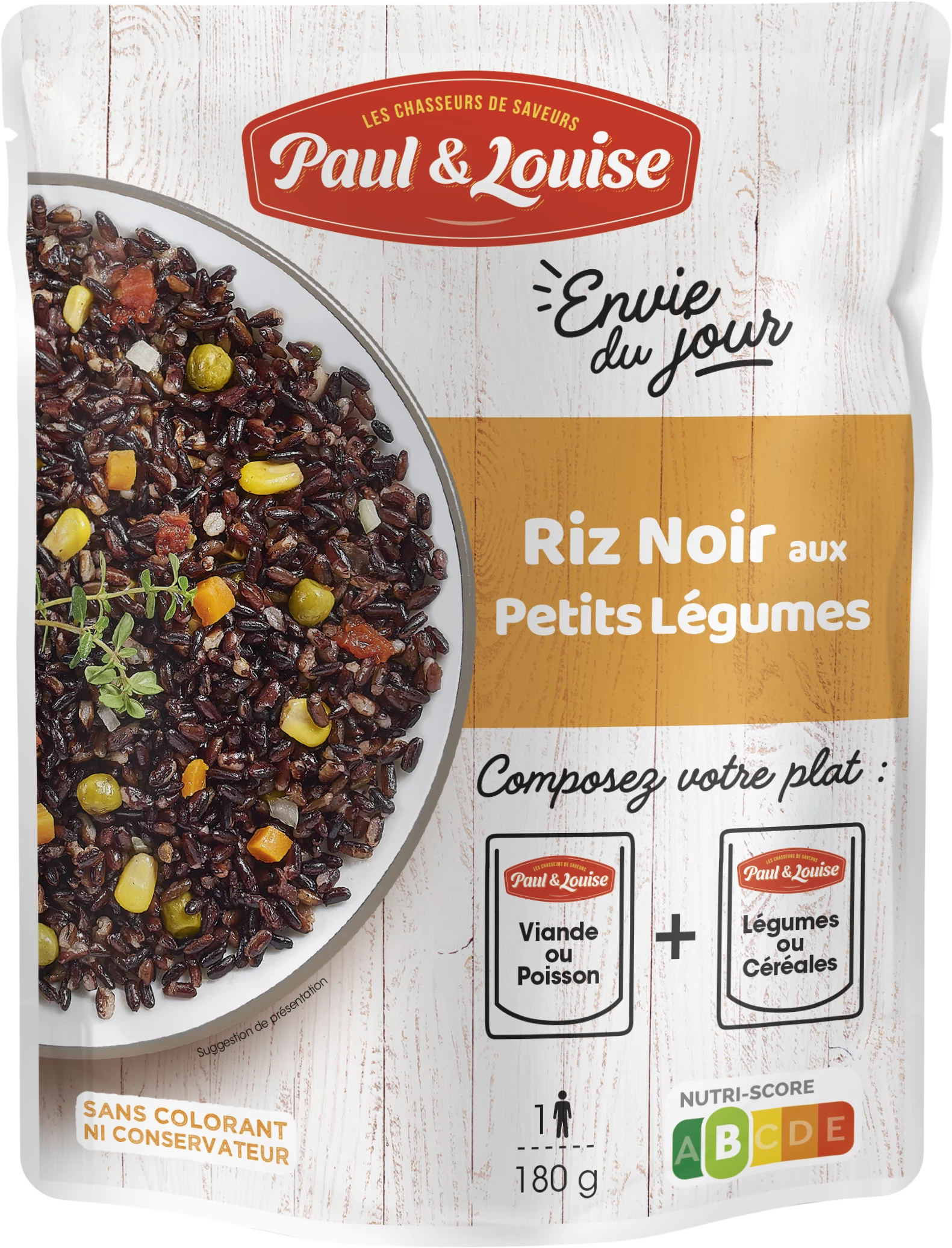 Riz Noir Petit Légumes, 180g - PAUL & LOUISE