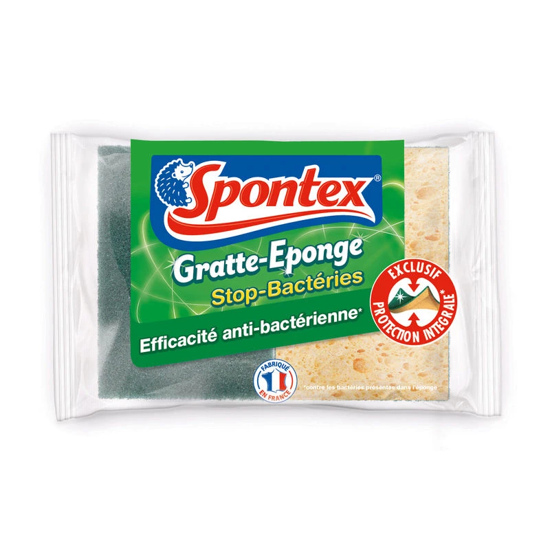 Sponge scraper stops bacteria x2 - SPONTEX