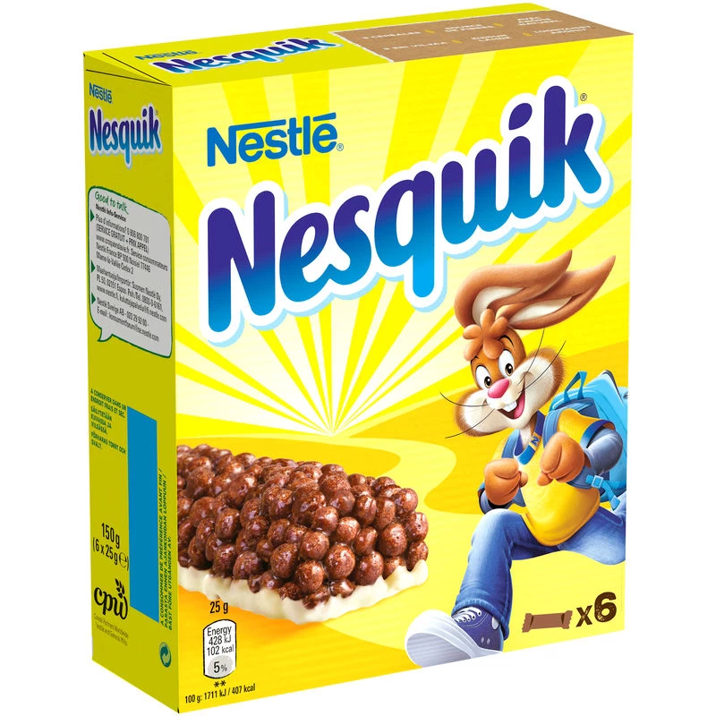 Chocolate cereal bars x6 150g - NESQUIK