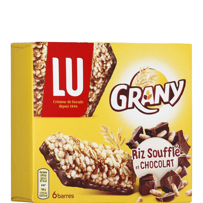 Chocolate and rice cereal bar 125g - LU