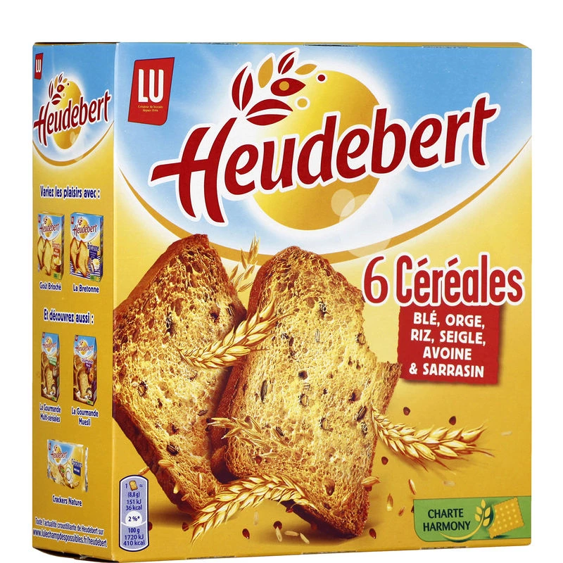 Fette biscottate ai 6 cereali 300g - HEUDEBERT
