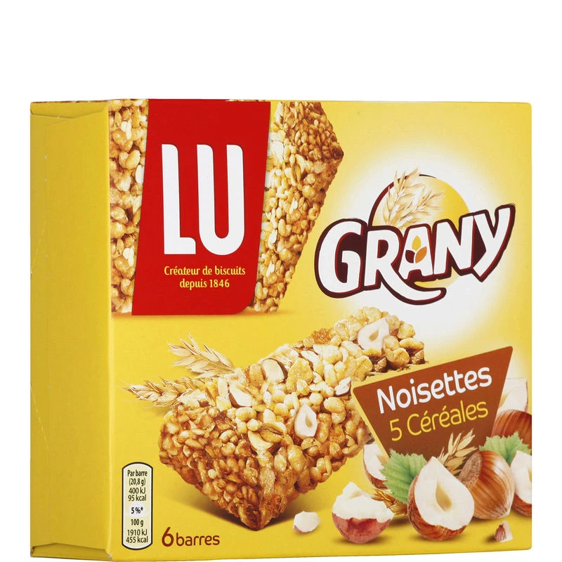 Grany Hazelnut Cereal Bar, 125g - LU