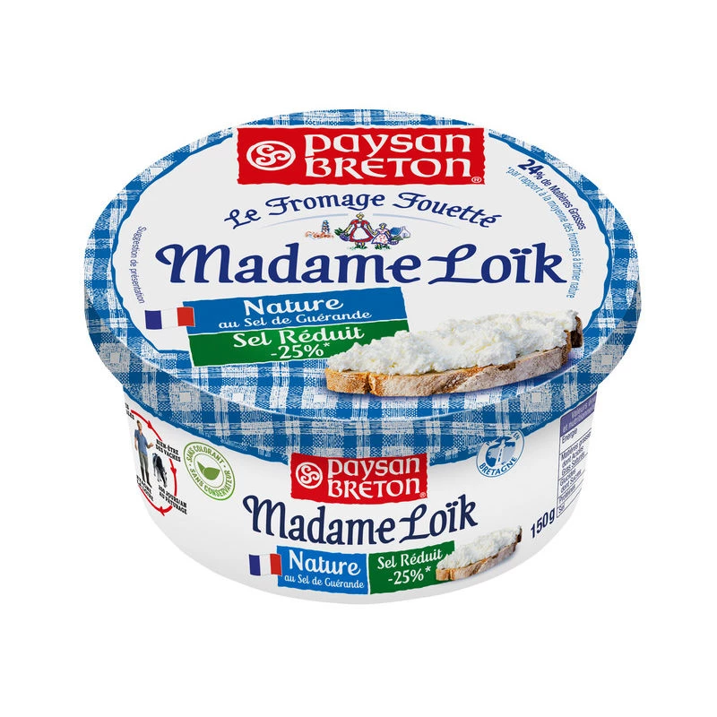 Fromage Fouetté Nature au Sel de Guérande madame Loik 150g - PAYSAN BRETON