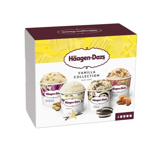 Mini ice cream in vanilla collection jar 4x95ml - HÄAGEN DAZS