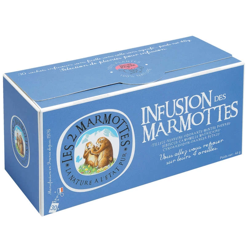 Marmotte-infusie, 30 zakjes, 48 ​​g - LES 2 MARMOTTES