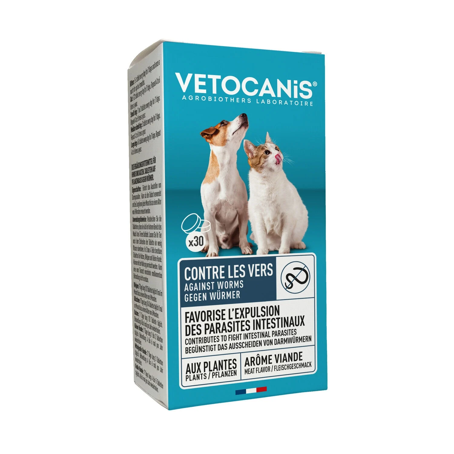Canifuxe Tablette, Entschlackungskur für Hunde und Katzen gegen Würmer - Vetocanis