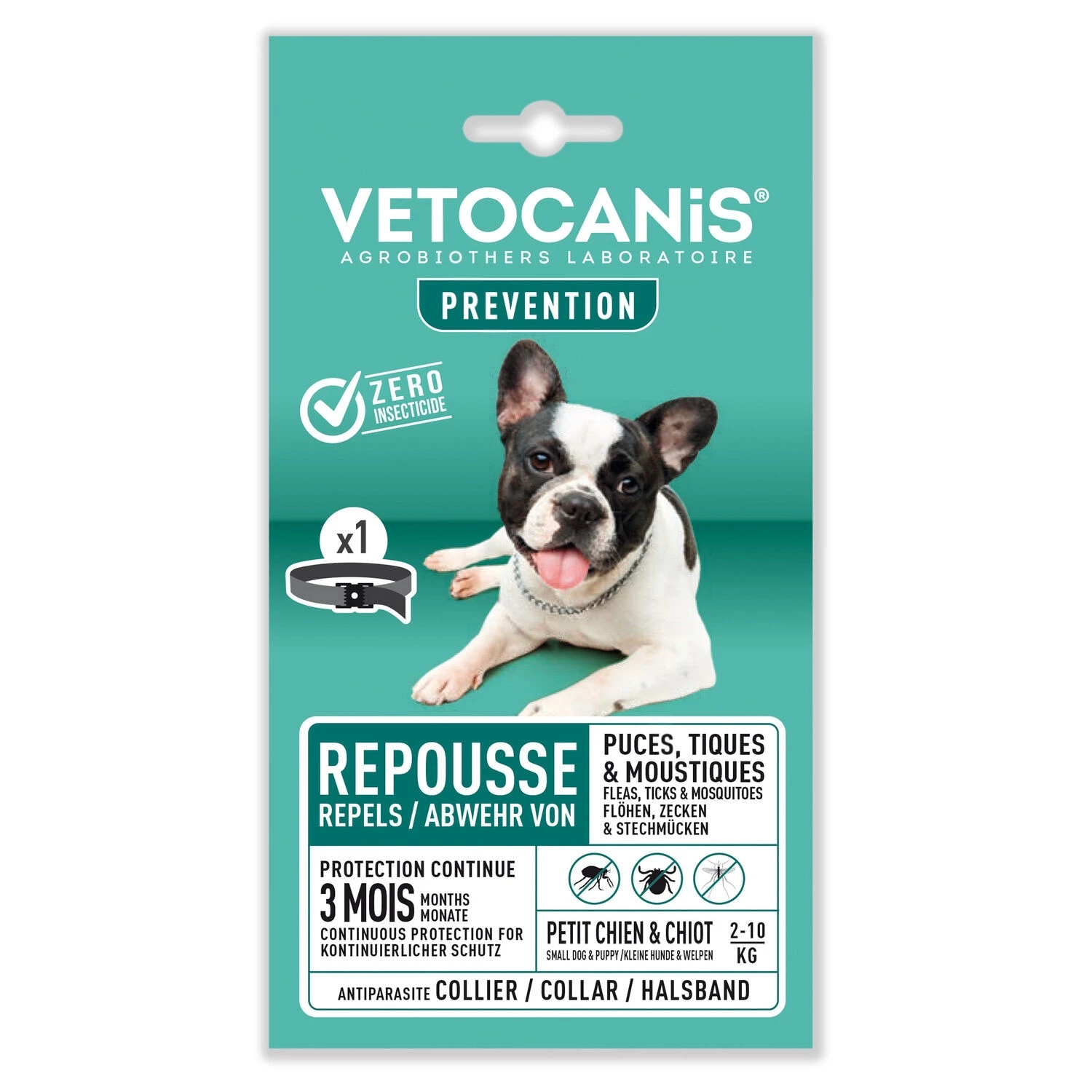 Collar repelente de insectos antiparasitario para perros - Vetocanis