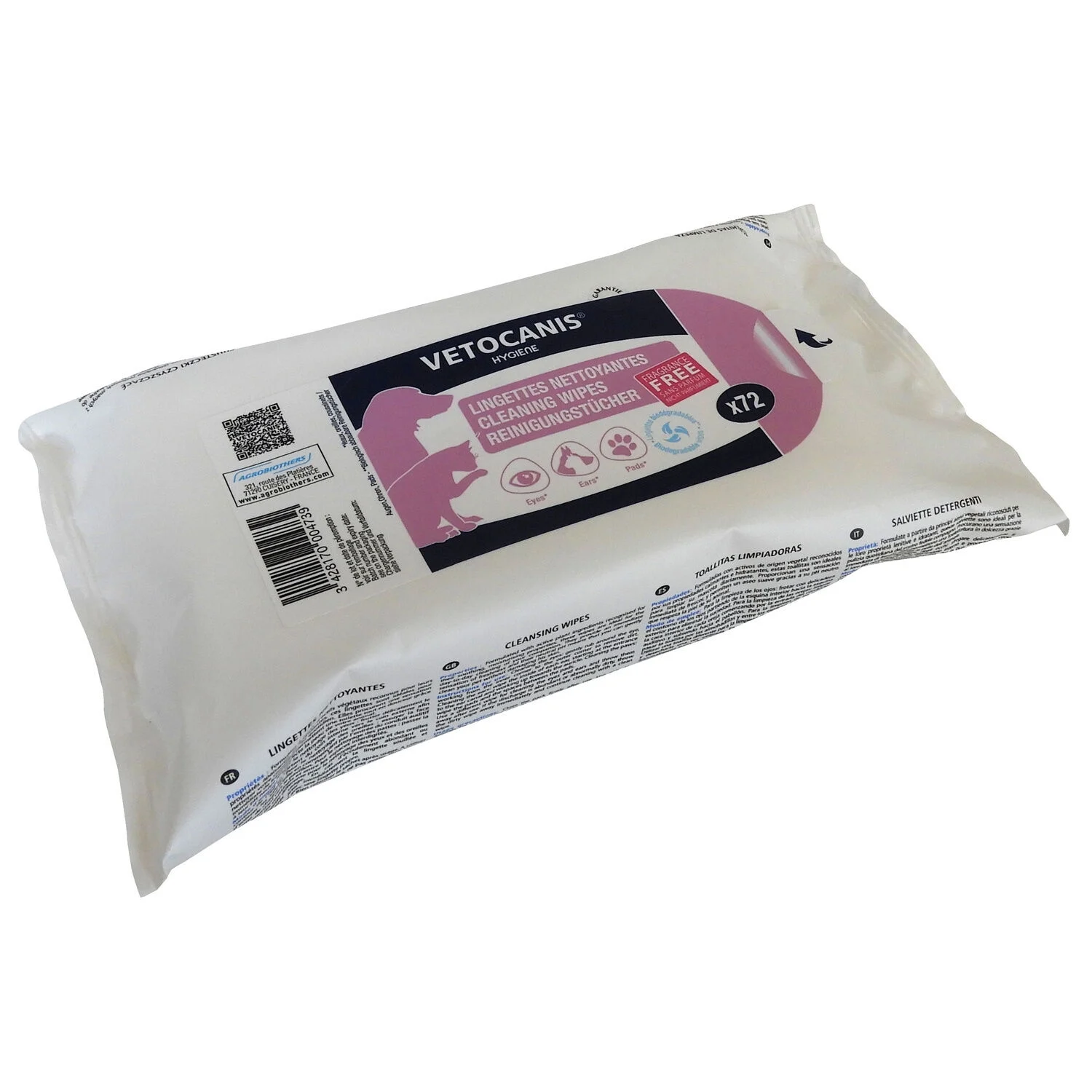 Large Hygiene Cleaning Wipes for Dogs and Cats X12 - Vetocanis