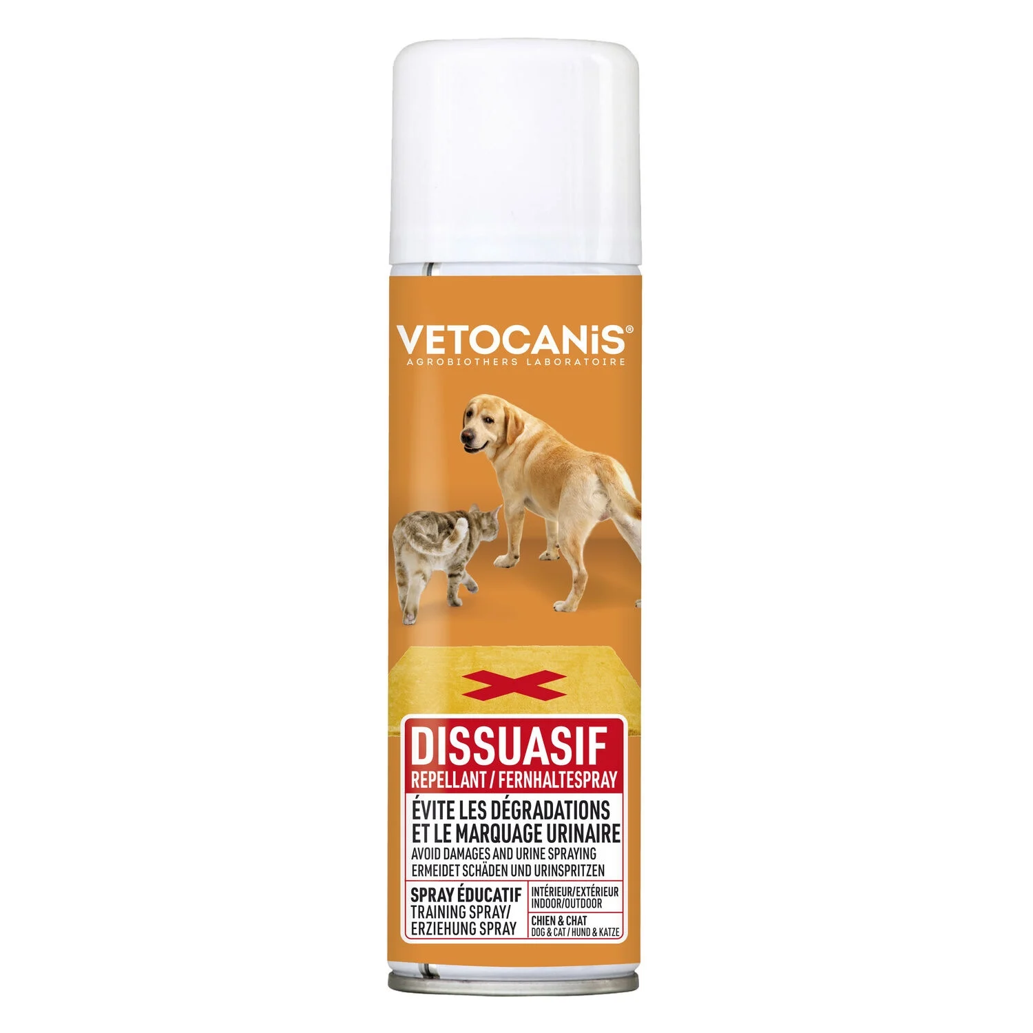 Abwehrspray für den Innen- und Außenbereich für Hunde und Katzen, 250 ml - Vetocanis
