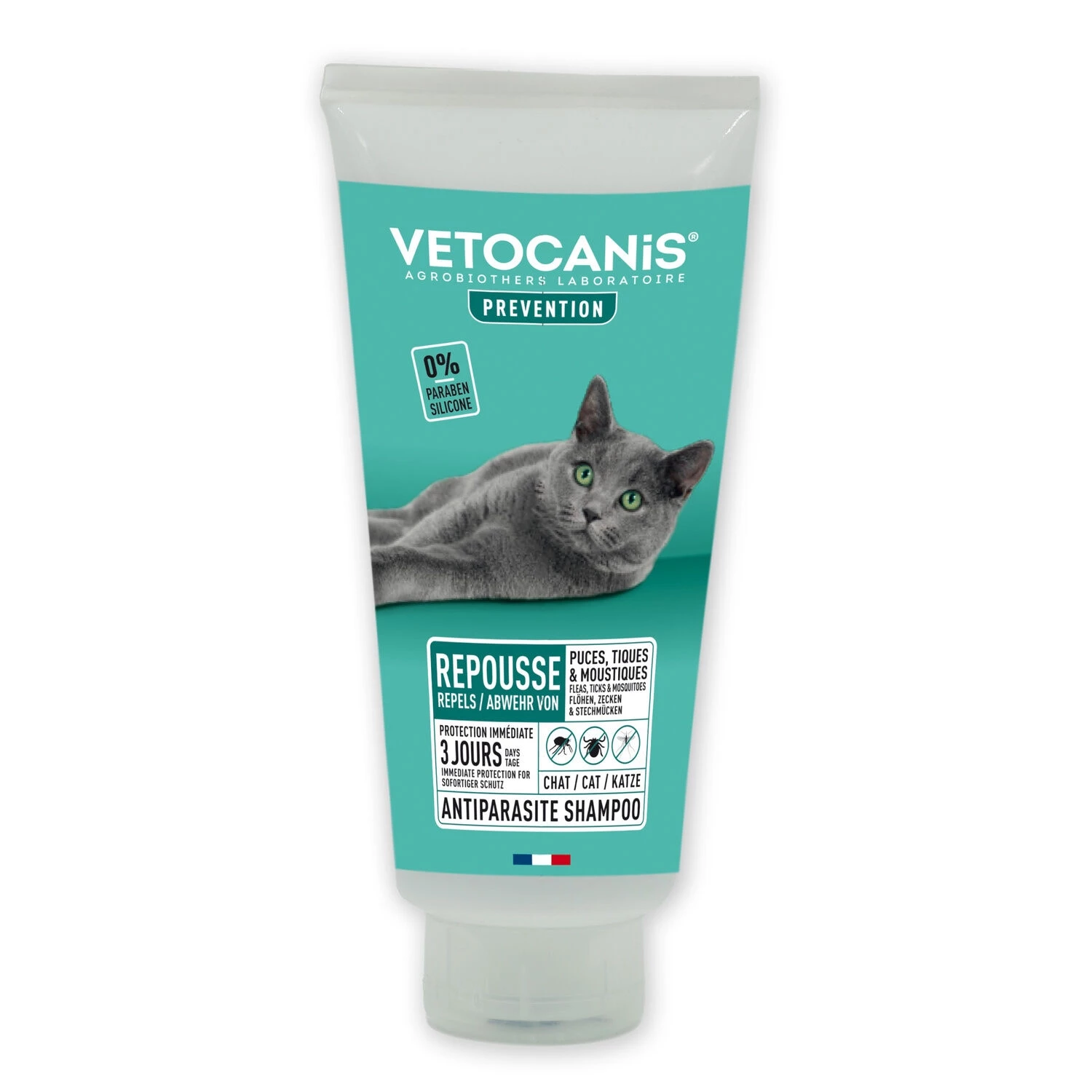 Shampoing Pour Chat Antiparasitaire 300ml - Vetocanis