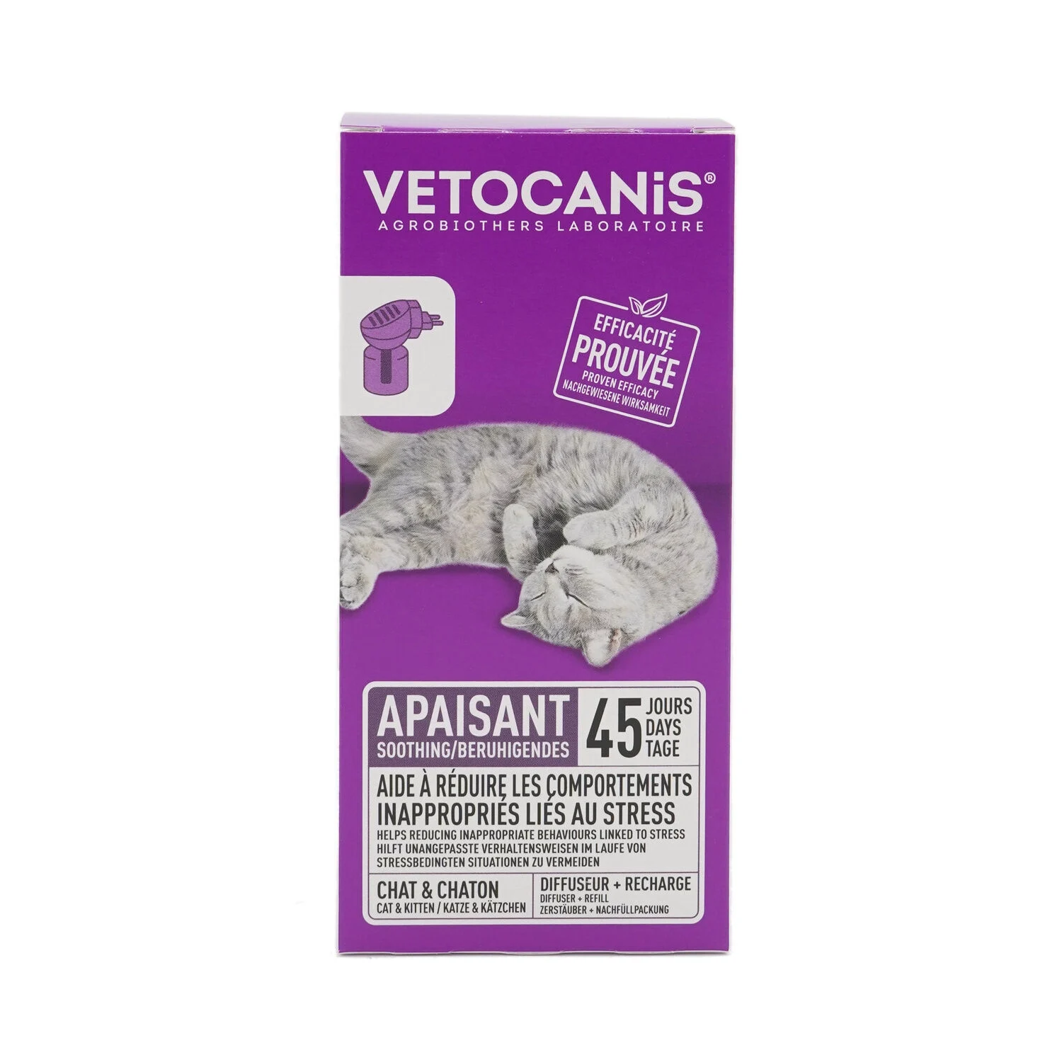 Kit Complet Diffuseur Calming, Reduction Stress Pour Chat - Vetocanis