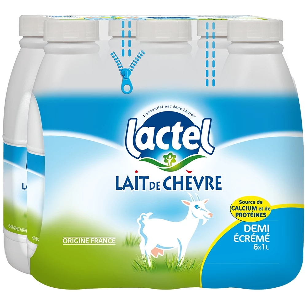 Semi-skimmed goat's milk 6x1L - LACTEL