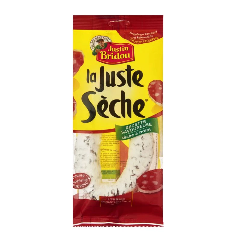 Saucisse Sèche Pur Porc, 275g - JUSTIN BRIDOU