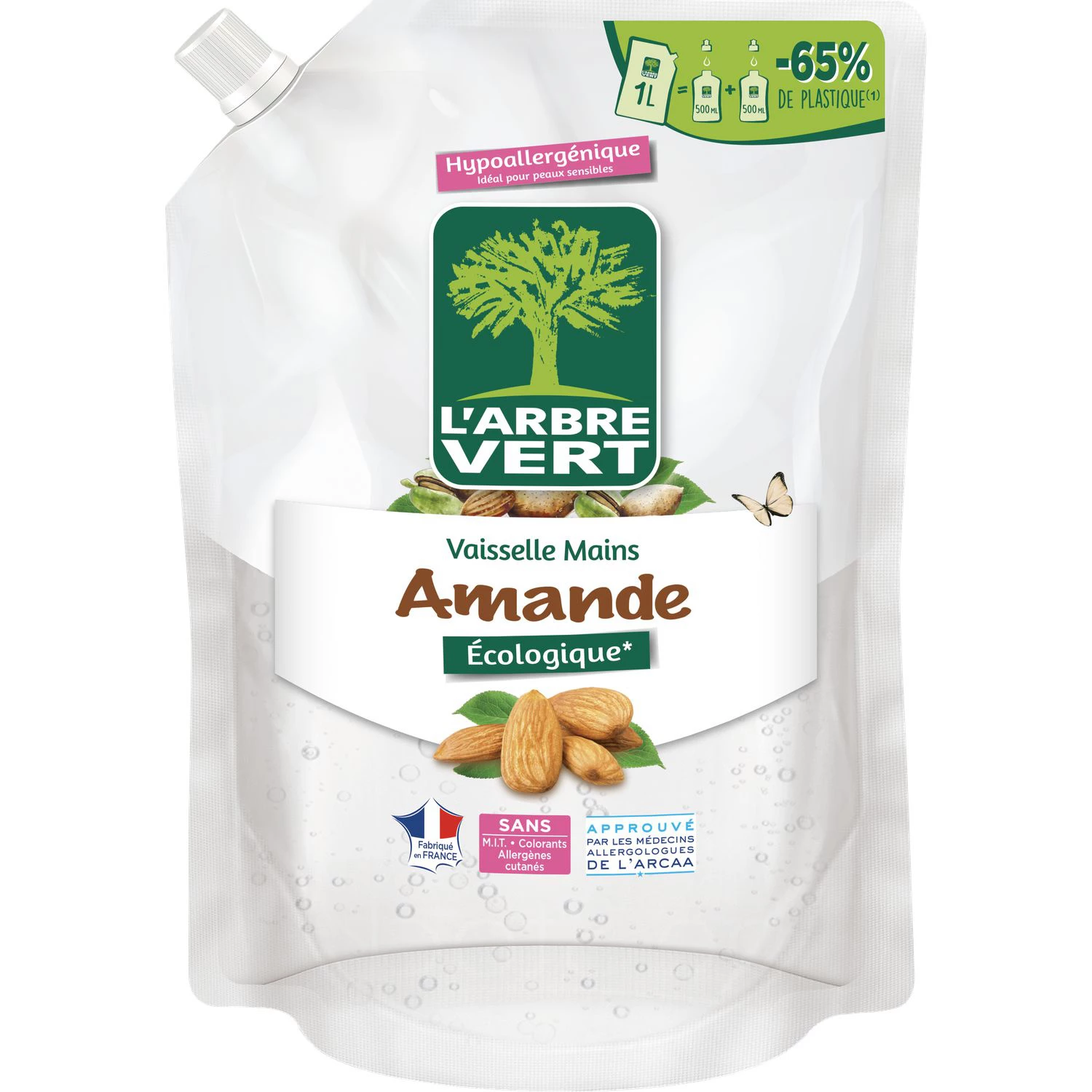 Ökologisches Mandel-Geschirrspülmittel, Nachfüllpackung, 1 l - L'ARBRE VERTE