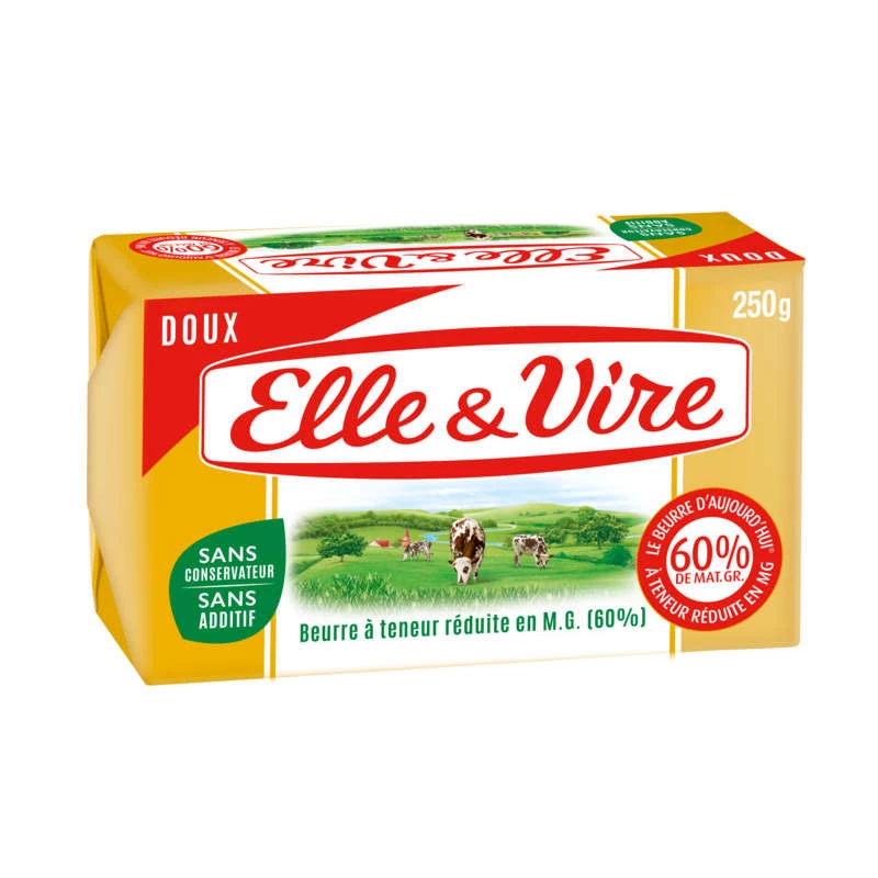 Масло сливочное несоленое 60% 250г - ELLE & VIRE
