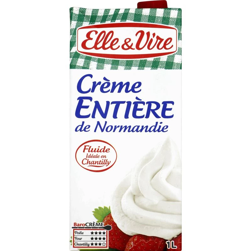 Whole cream from Normandy Fluid 30% 1l - ELLE & VIRE