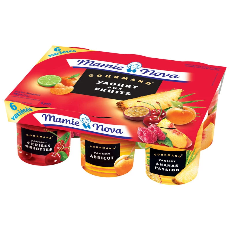 Yogur gourmet de frutas 6x150g - MAMIE NOVA
