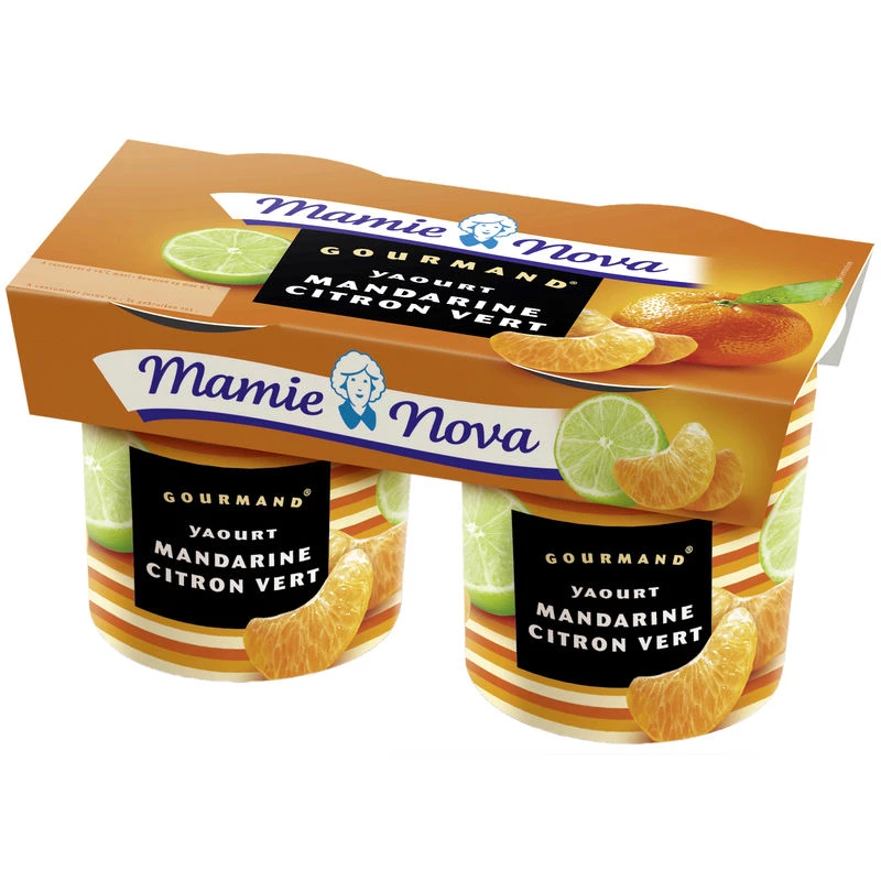 Gourmetyoghurt met mandarijn/limoensmaak 2x150g - MAMIE NOVA