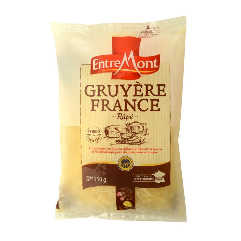 Fromage Gruyère jura Rapé 150g - ENTREMONT