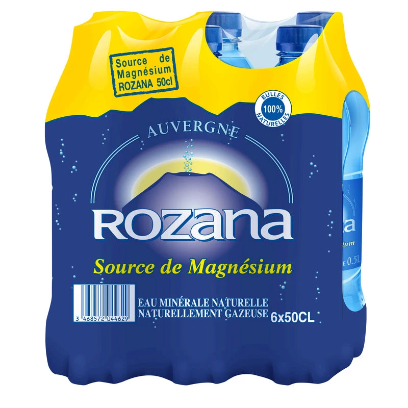 Sprudelndes natürliches Mineralwasser 6x50cl - ROZANA
