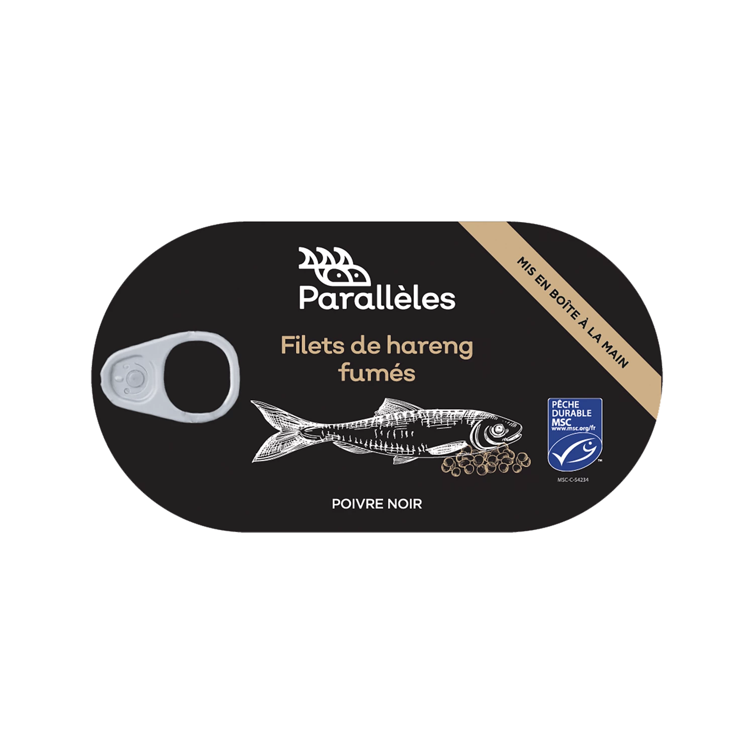 Filets de Hareng Fumés Poivre Noir, 190g - PARALLELES