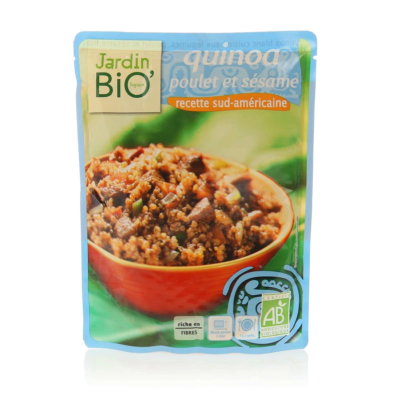 Pollo ECOLÓGICO y quinoa con sésamo 250g - JARDIN BIO