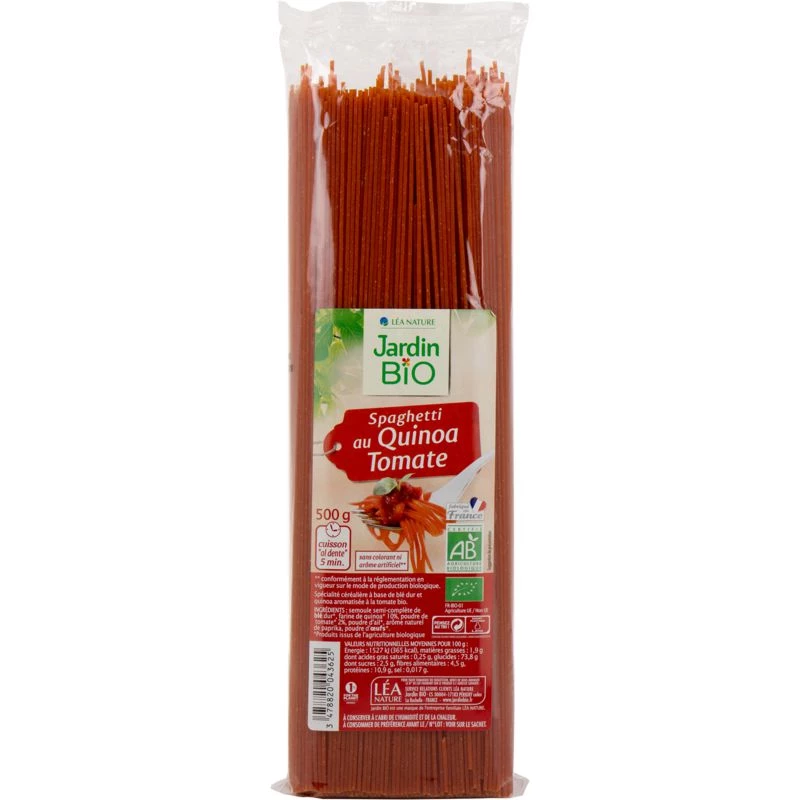 Espaguete de quinoa com tomate orgânico 500g - JARDIN Bio