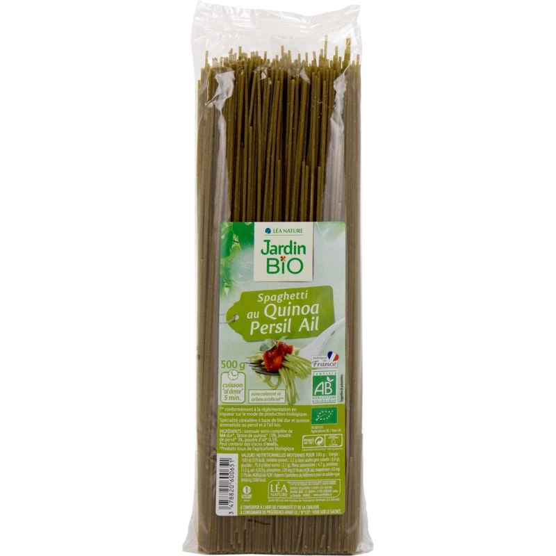 Espaguetis con quinoa, ajo perejil Ecológico 500g - JARDIN Bio