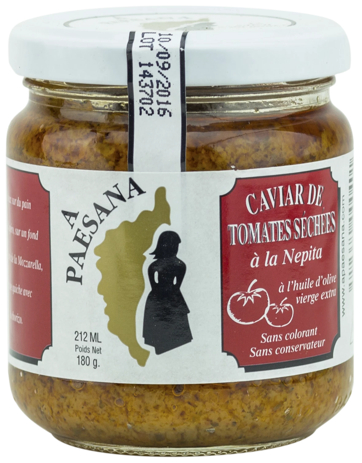 Caviar de Tomate Séchées à l'Huile d'Olive, 180g - A PAESANA