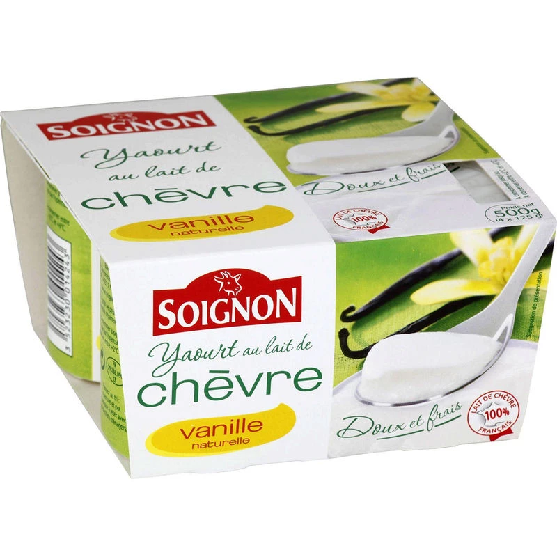 Yaourt Chevre Vanille 4x125g - Soignon