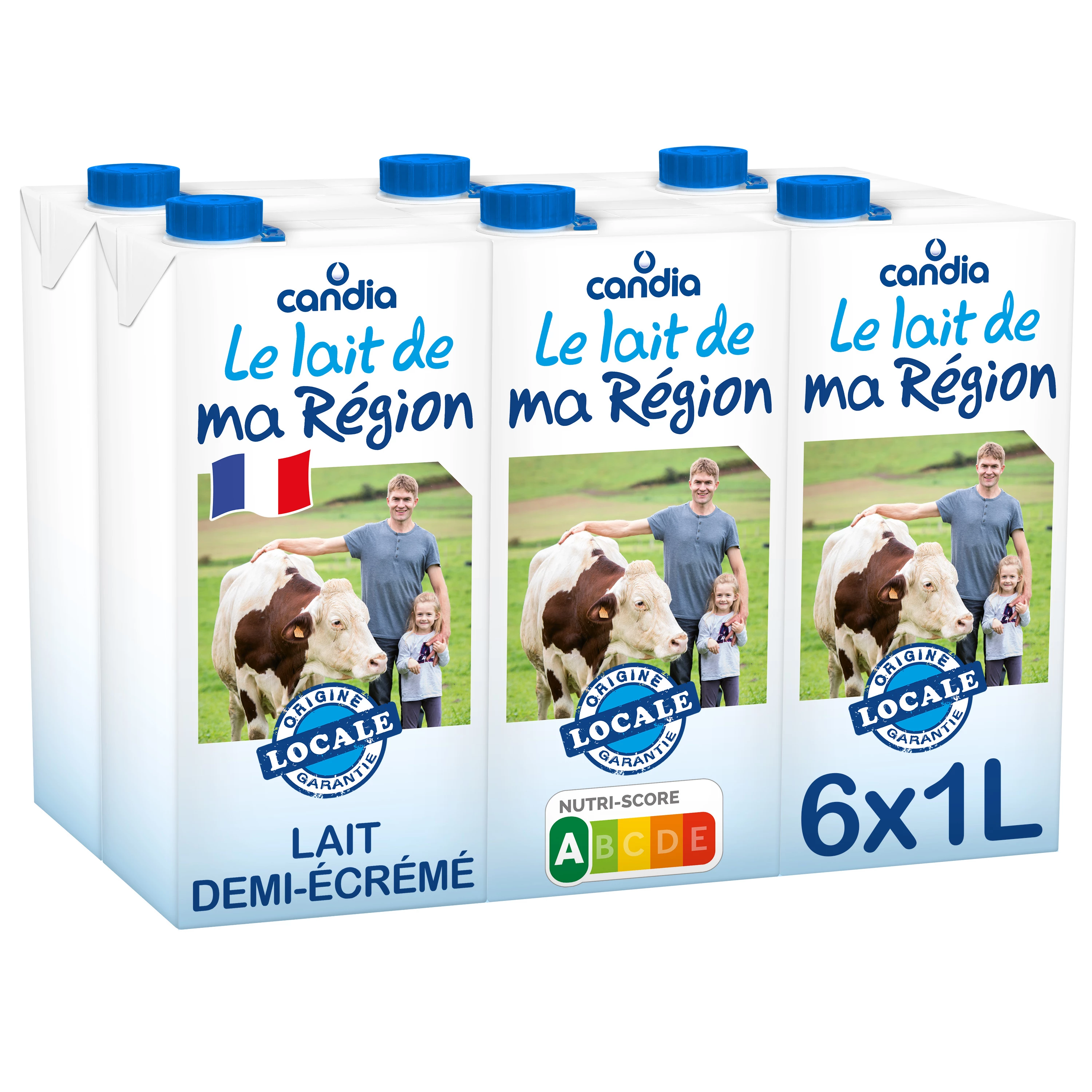 Semi-Skimmed Milk from my Rhône-Alpes Region, 6x1l - CANDIA