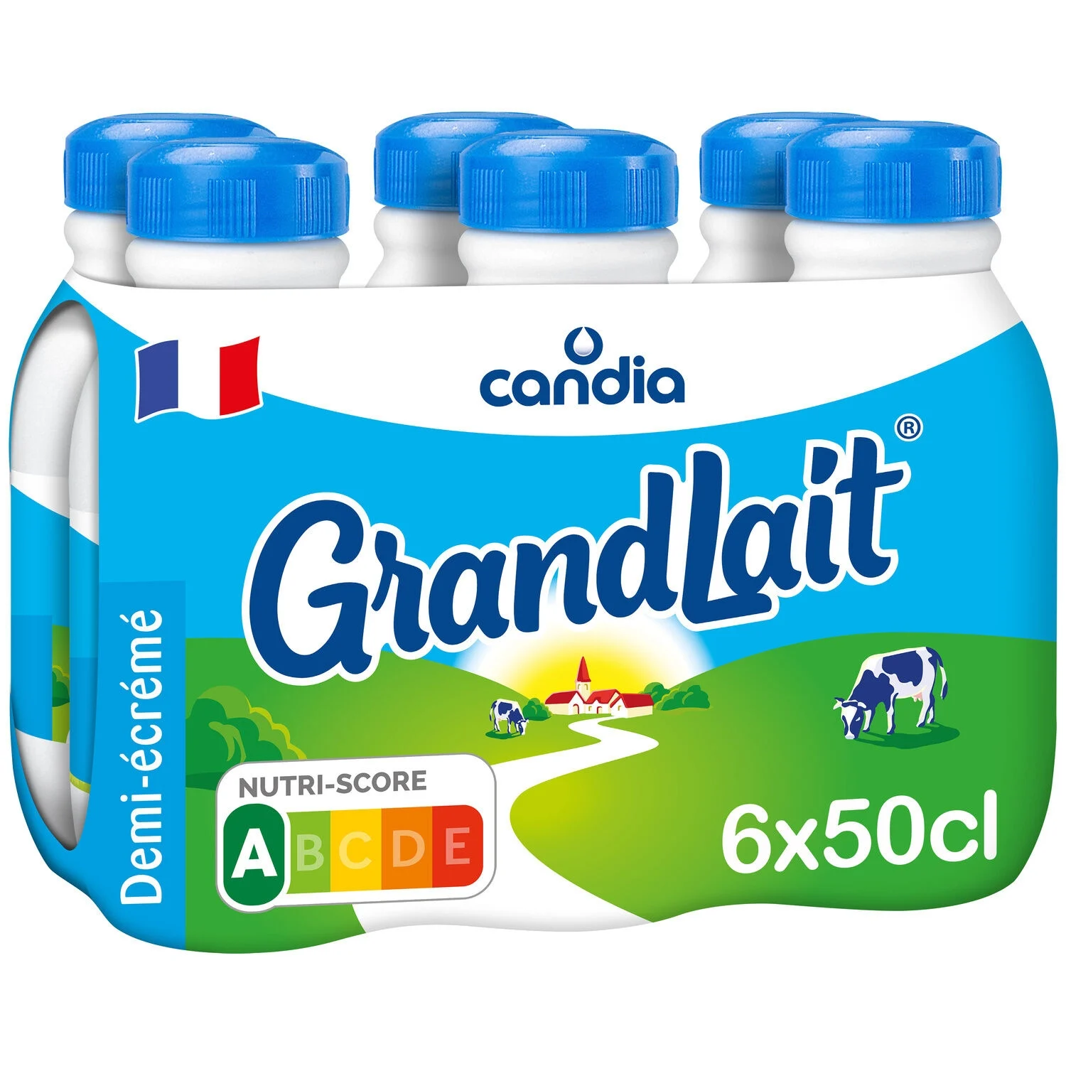 Grandlait セミスキムミルク 6x50cl - カンディア