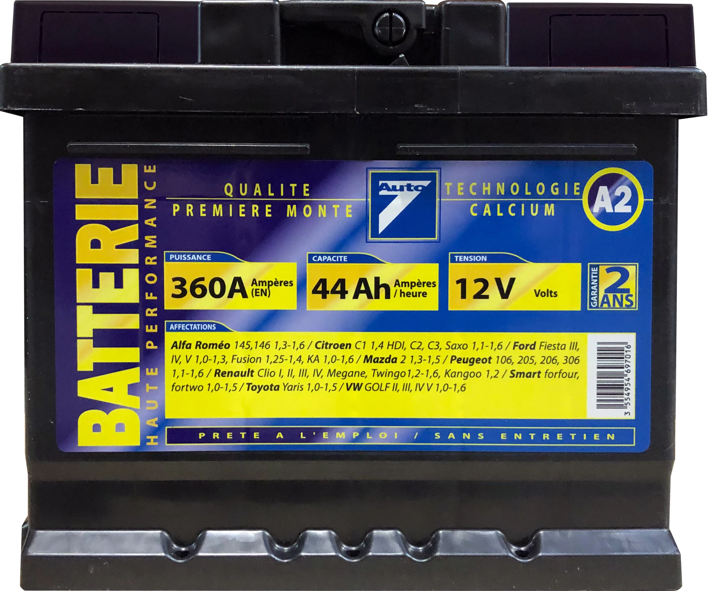Batterie Auto7 12v 44ah 360 A