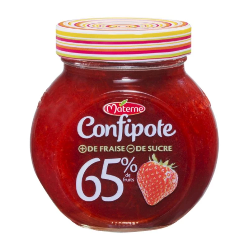 Strawberry jam reduced in sugar 350g - CONFIPOTE