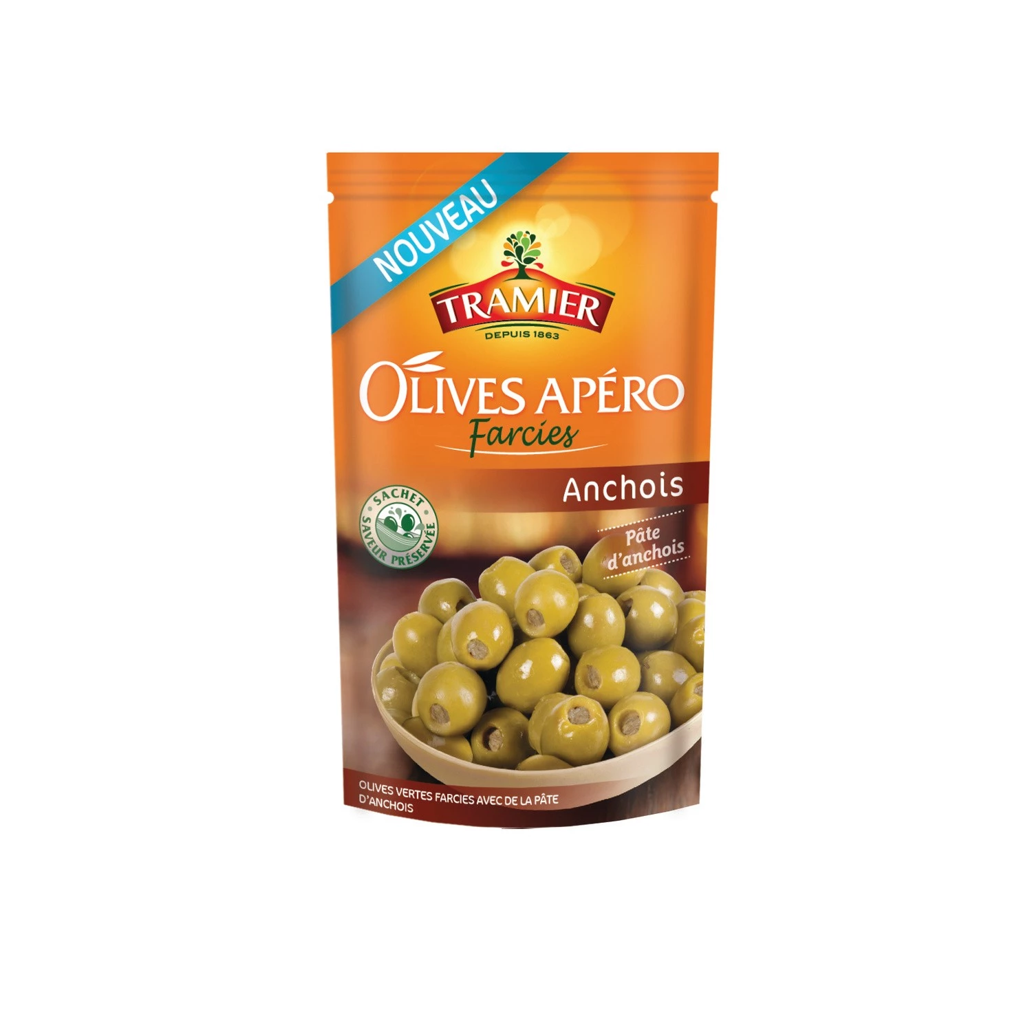 Anchovy Stuffed Green Olives, 150g - TRAMIER