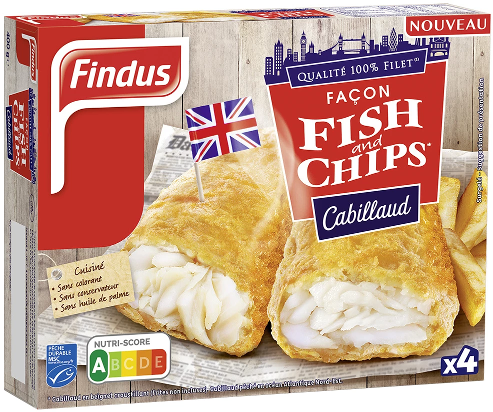 Fish And Chips Cabillaud X4